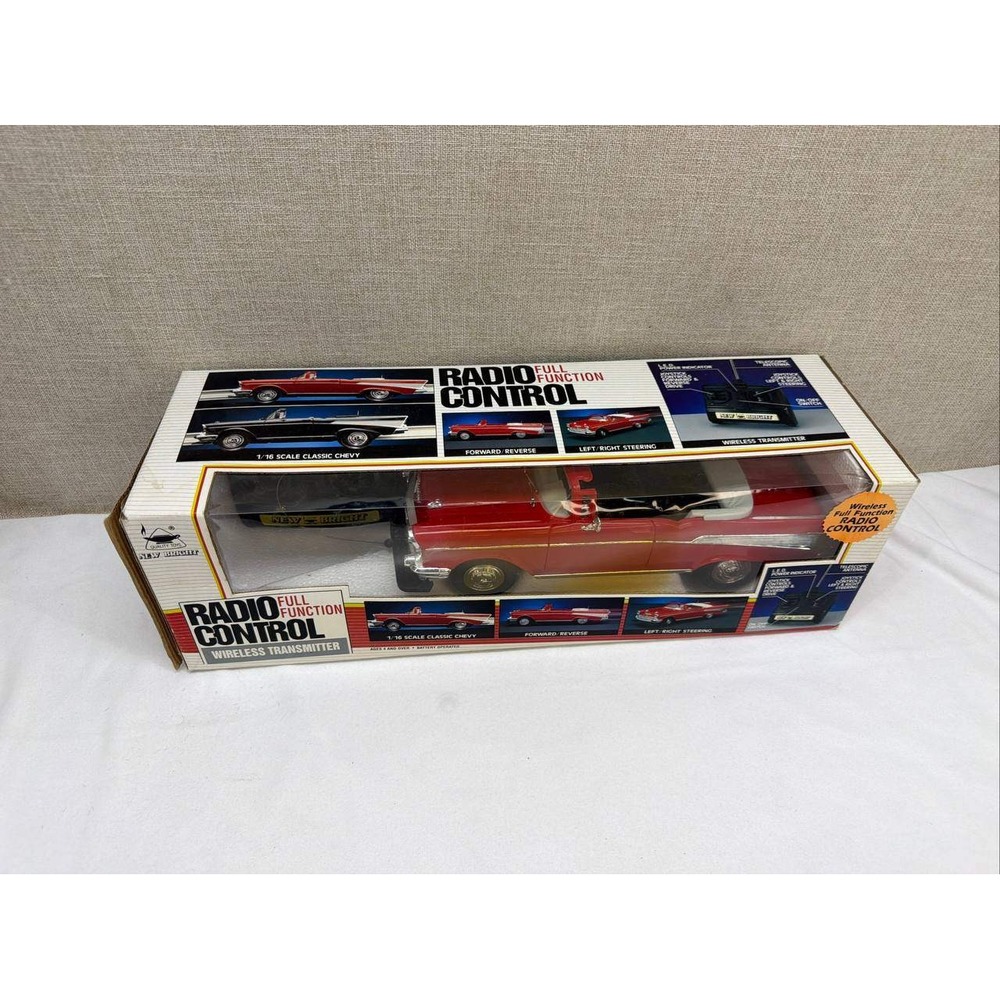 Vintage 1993 New Bright RC 1957 Chevy Bel Air 1/16 Scale Red No. 357 NIB
